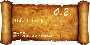 Oláh Edit névjegykártya